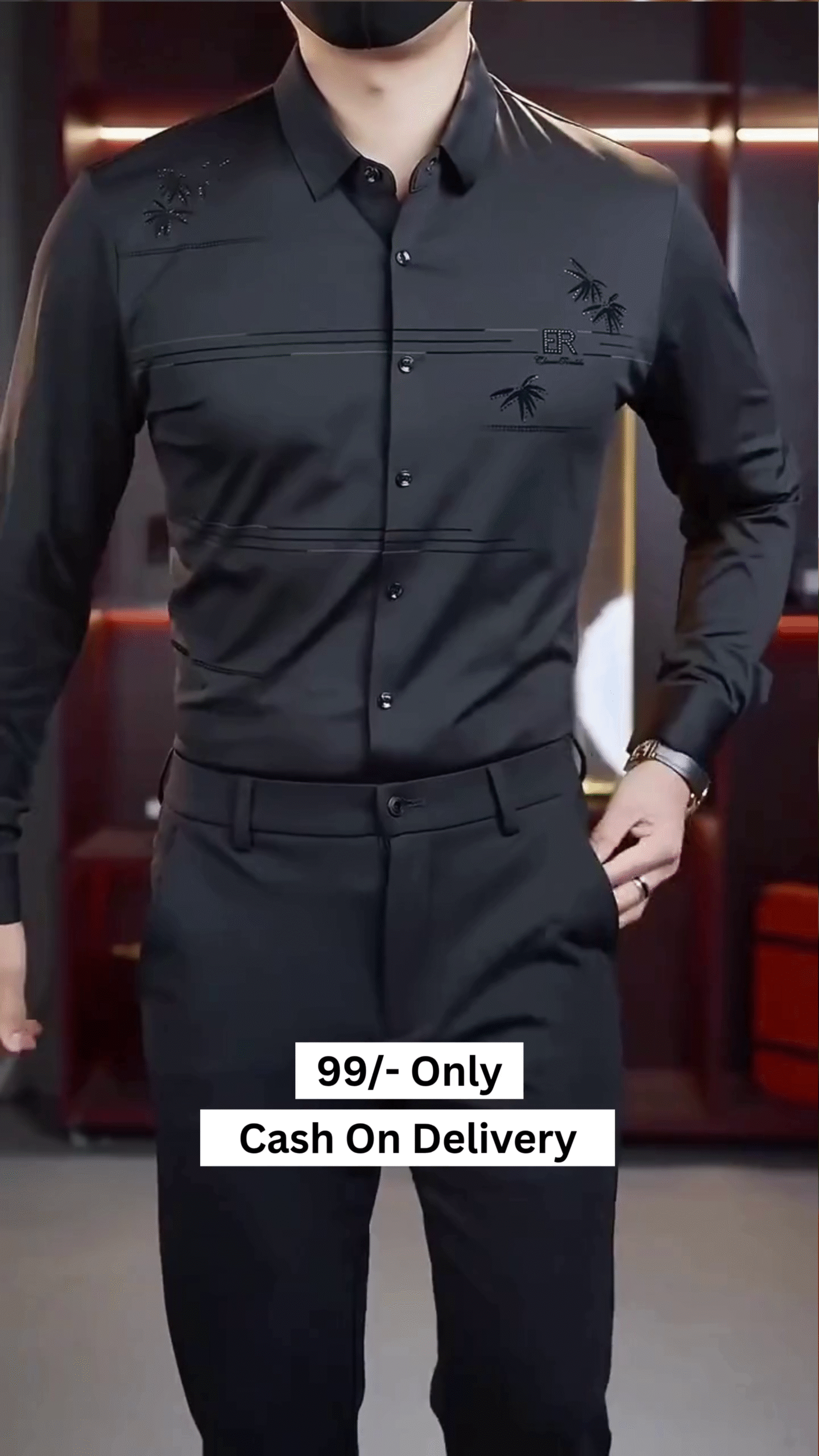 Men Regular Fit Solid Spread Collar Formal Shirt