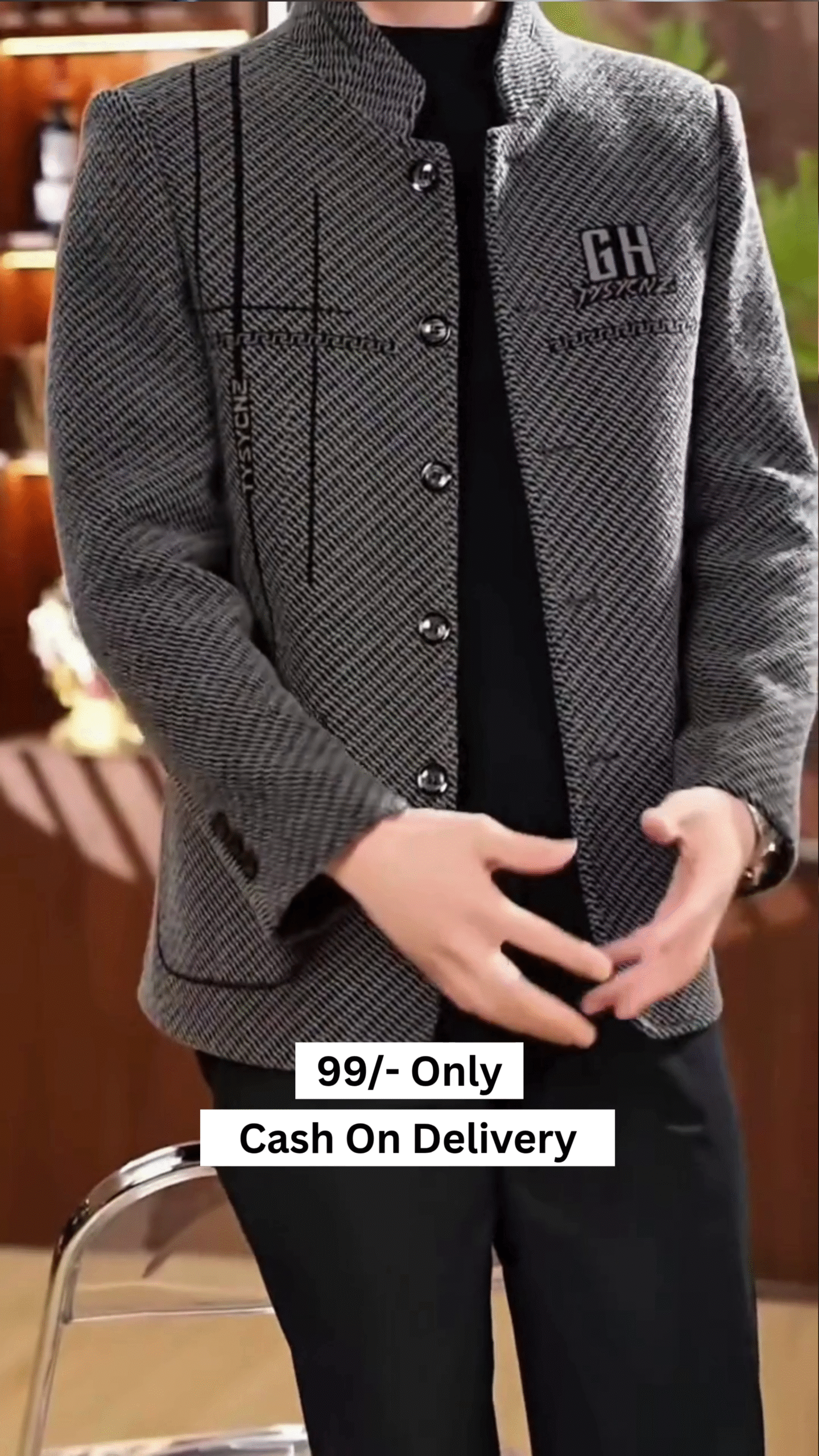 Men's Puffer Jacket Thickened Winter Coat Warm Stand Collar Color Block Zip Up Jacket Ski Bubble Coat