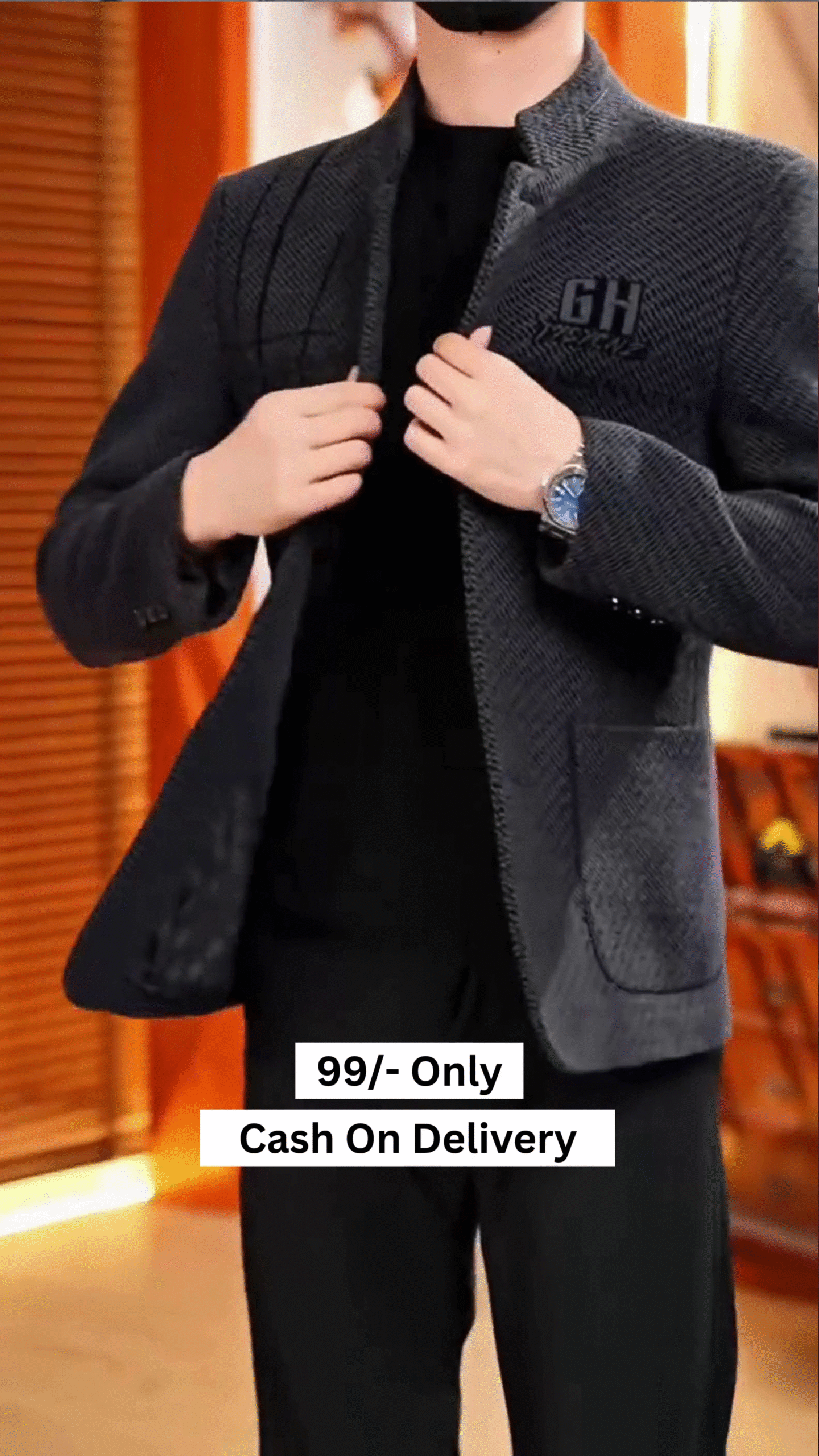 Men's Puffer Jacket Thickened Winter Coat Warm Stand Collar Color Block Zip Up Jacket Ski Bubble Coat