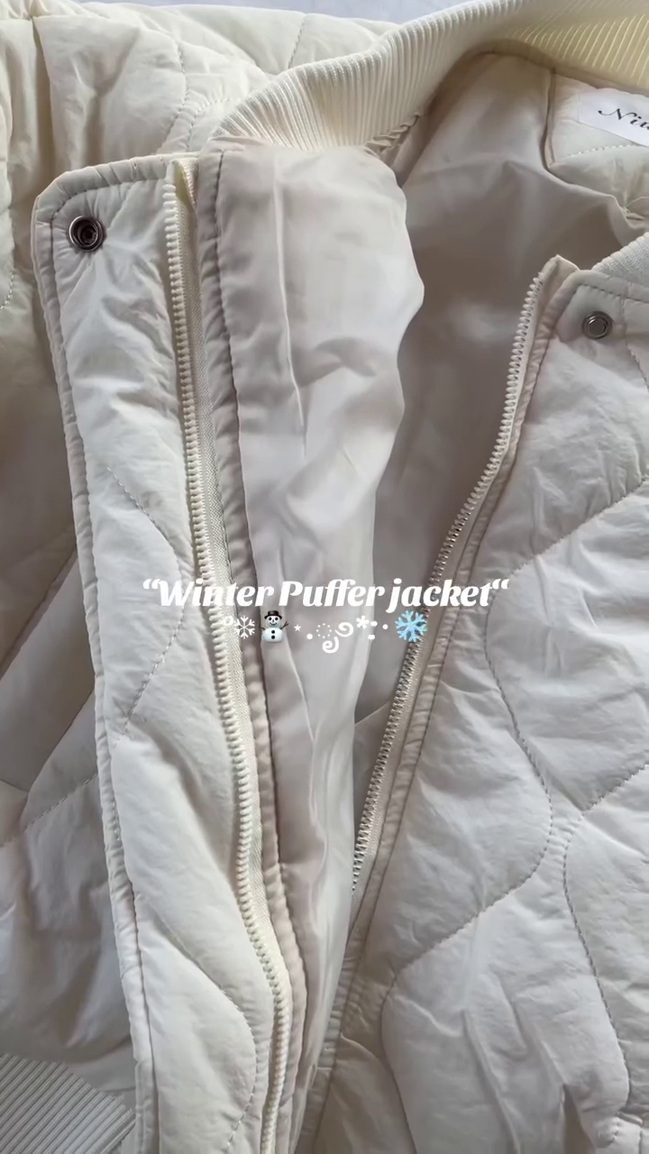 Classic White Quilted Winter Puffer Jacket