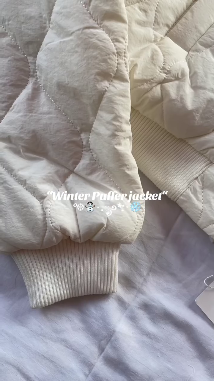 Classic White Quilted Winter Puffer Jacket