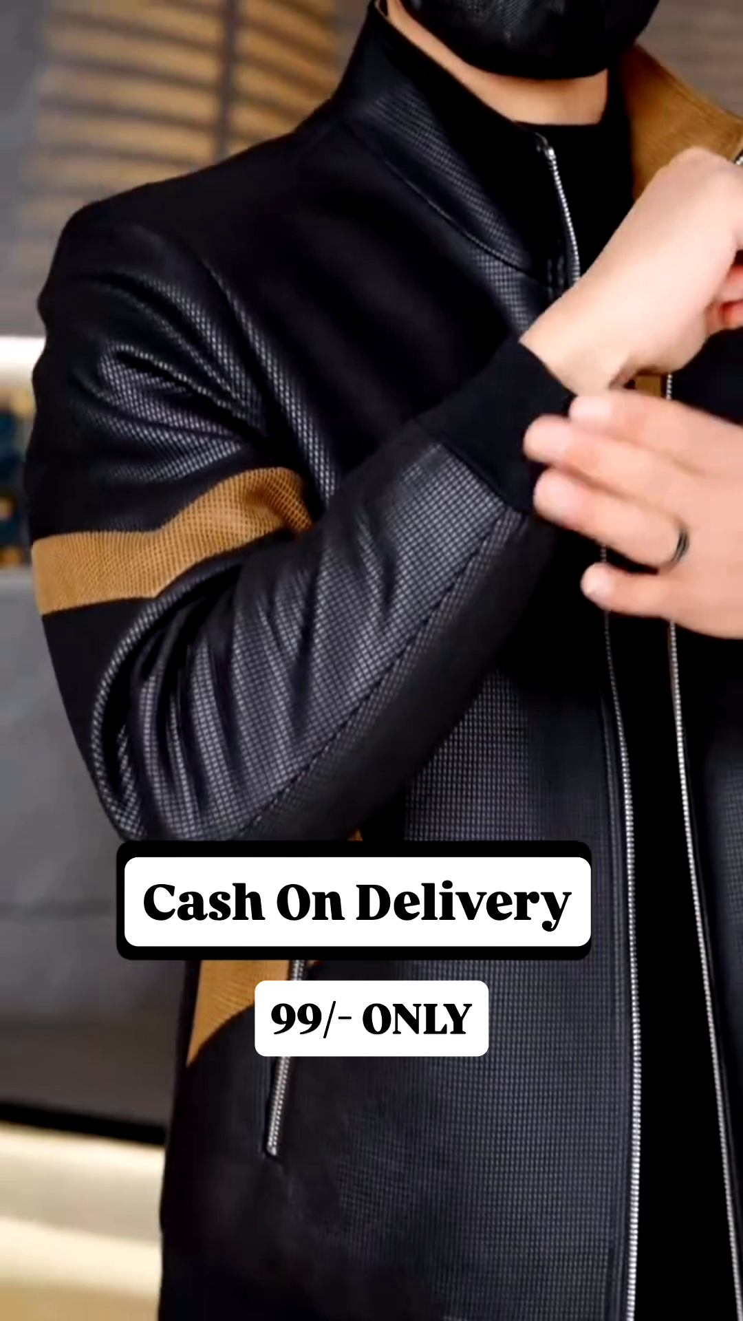Premium Black & Tan Designer Winter Jacket for Men
