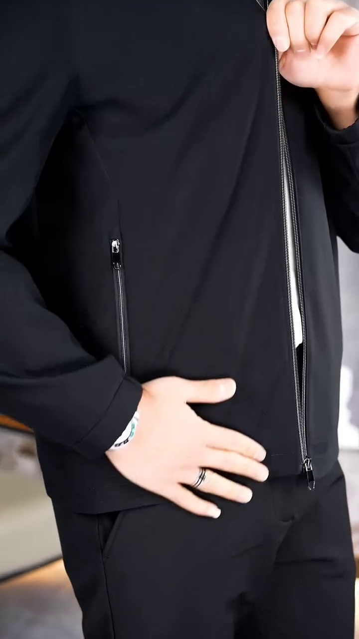 Men’s Classic Black Lightweight Bomber Jacket