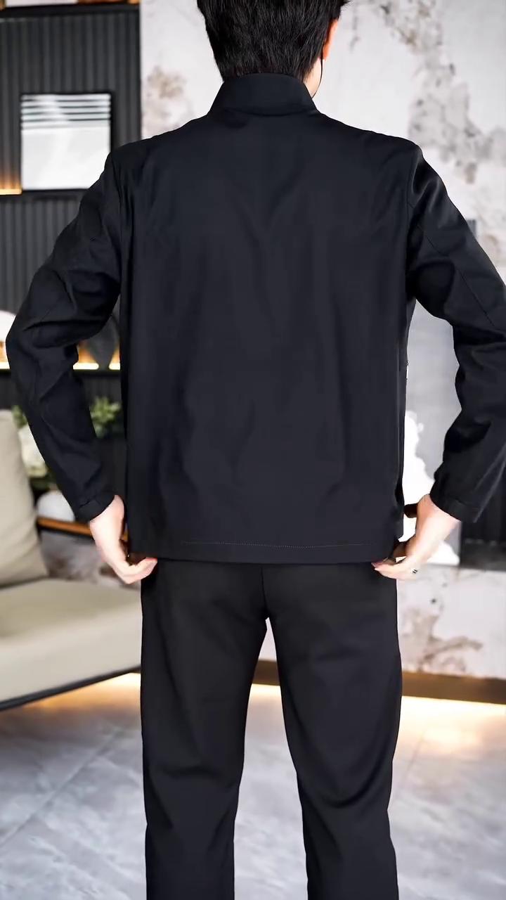Men’s Classic Black Lightweight Bomber Jacket