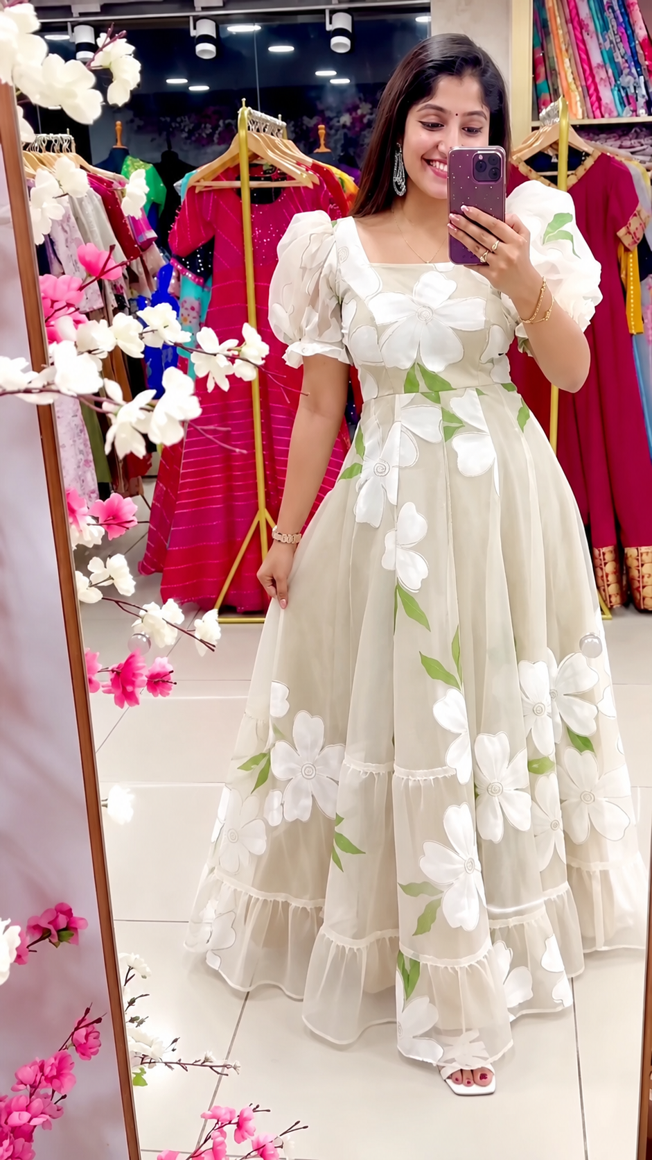 Floral Flared Maxi Dress for Women