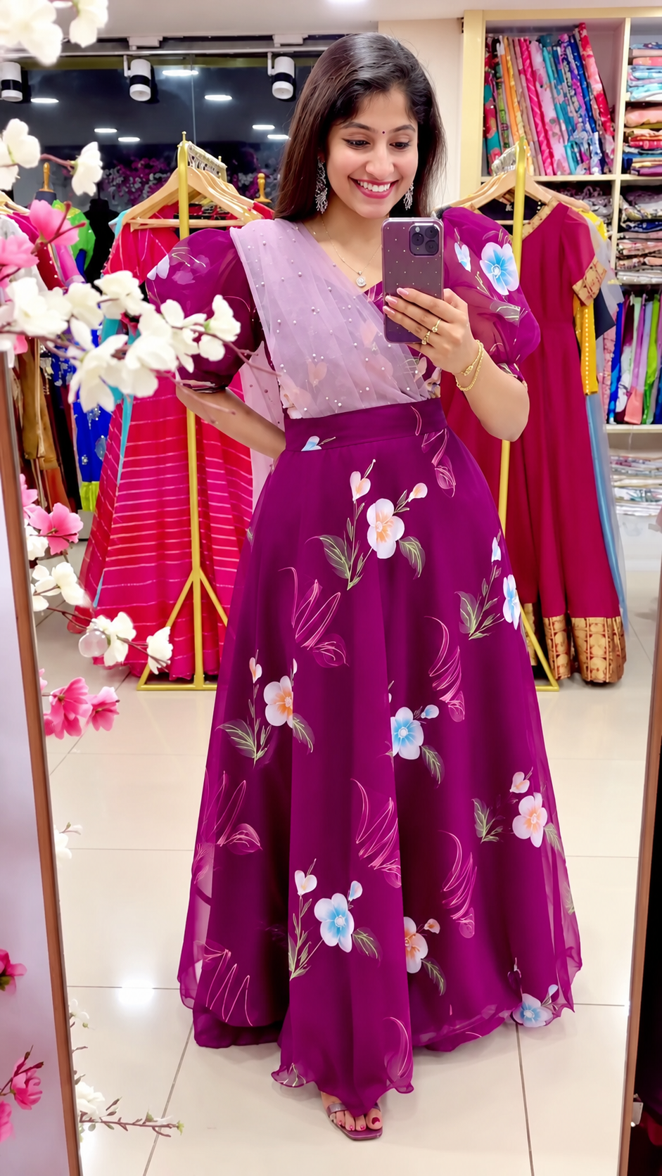 Floral Flared Maxi Dress for Women
