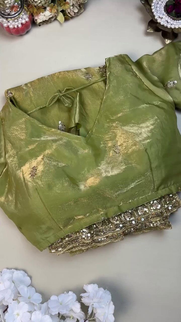Green Color Organza Heavy Work Party Wear Saree