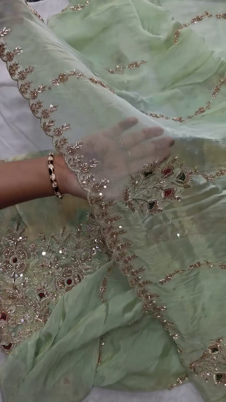 Heavy Stone Work Organza Pakistani Unstitched Suit