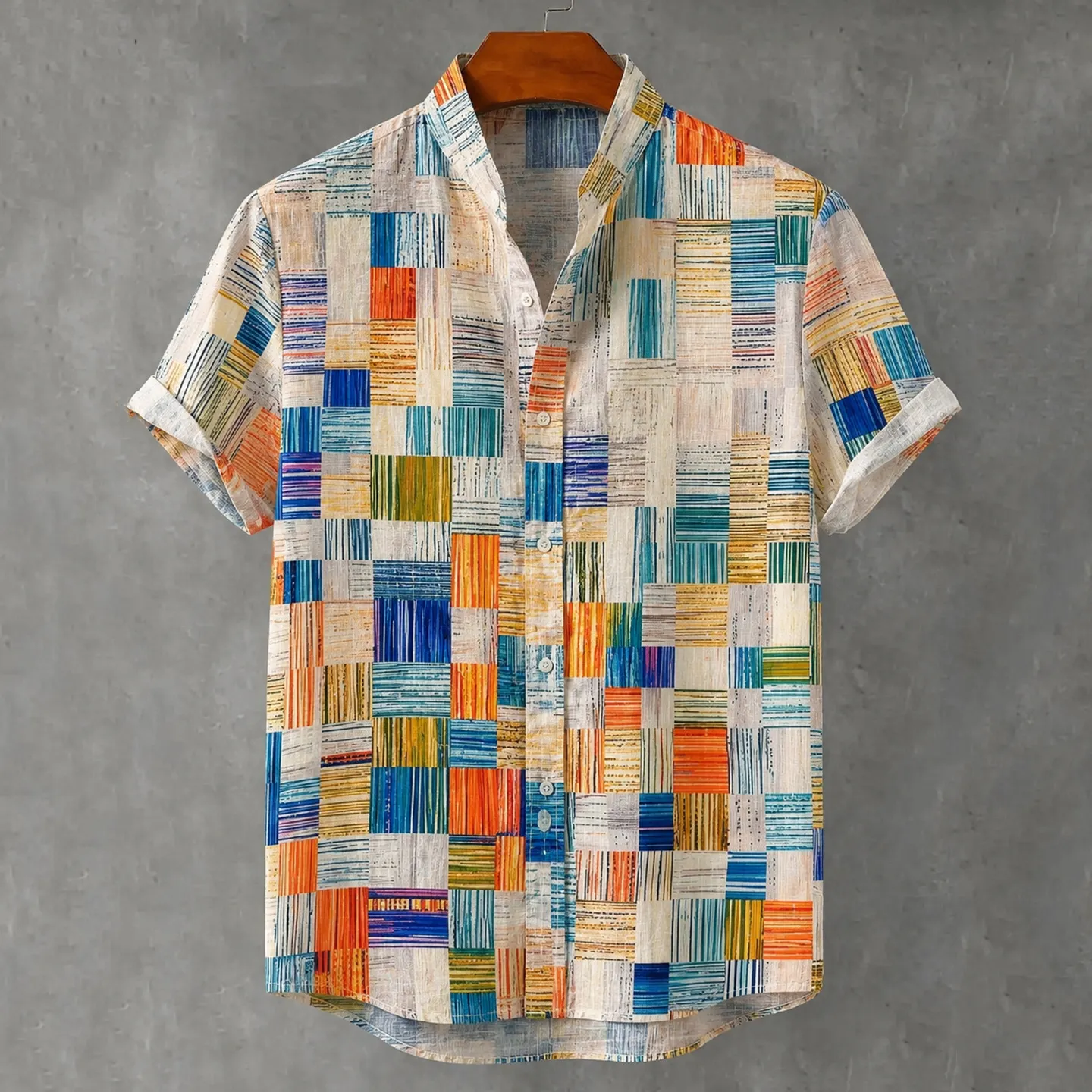 Abstract Geometric Pattern Art Vintage Print Casual Shirt