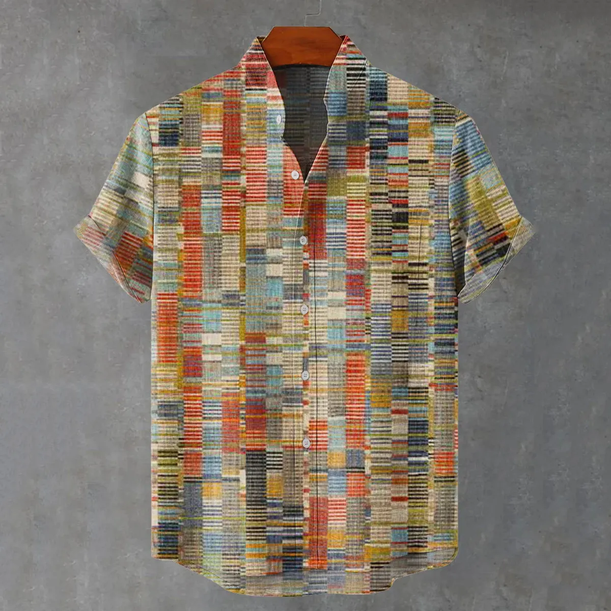 Abstract Geometric Pattern Art Vintage Print Casual Shirt