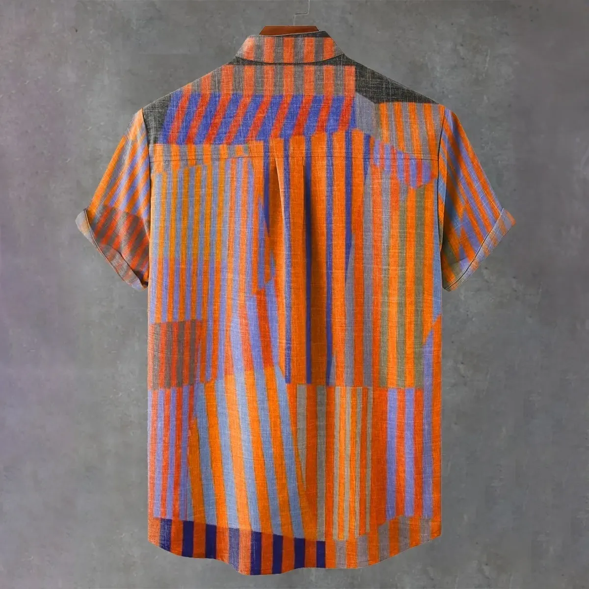 Abstract Stripe Art Vintage Print Casual Shirt