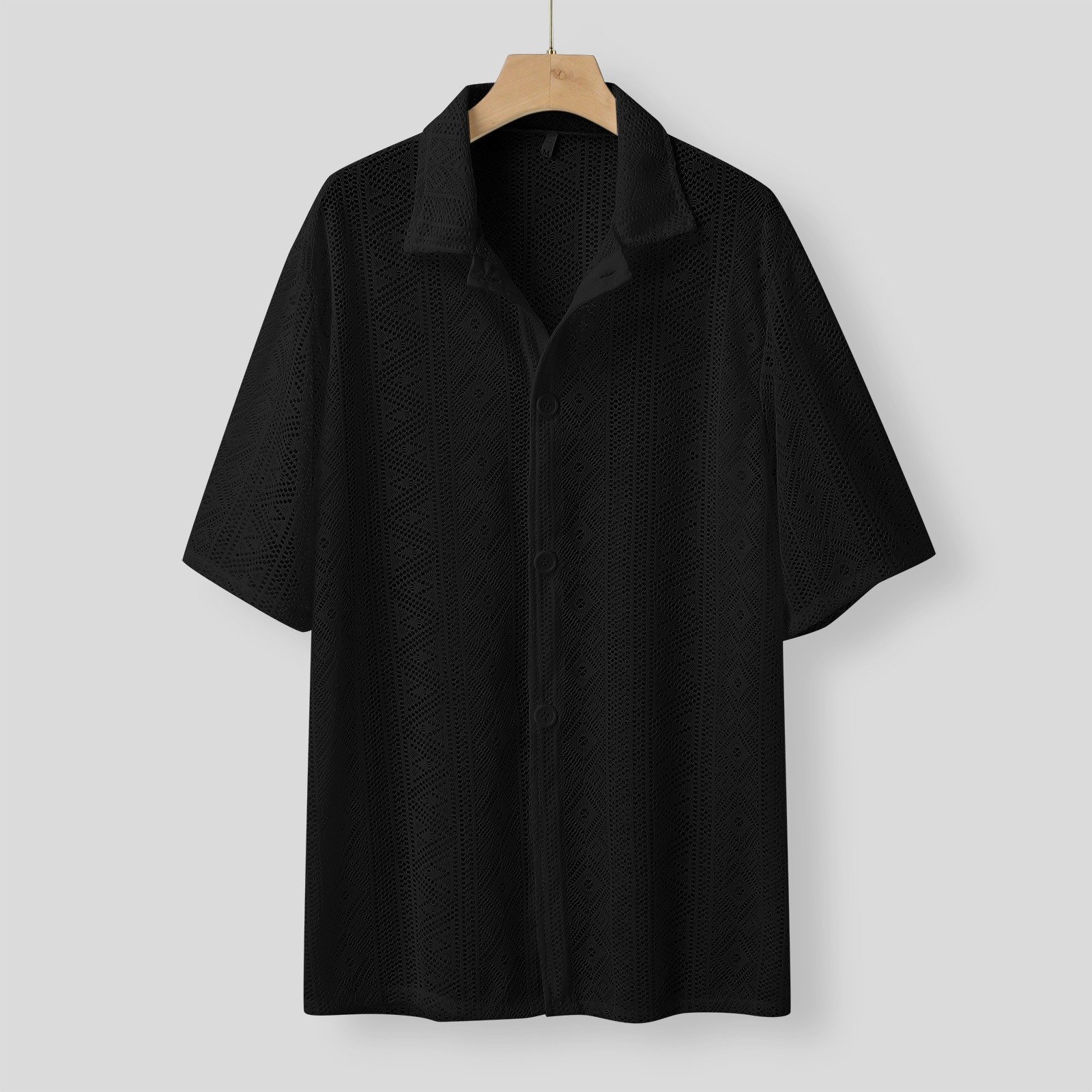 Gentleman's Vintage Geometric Lace Vacation Shirt