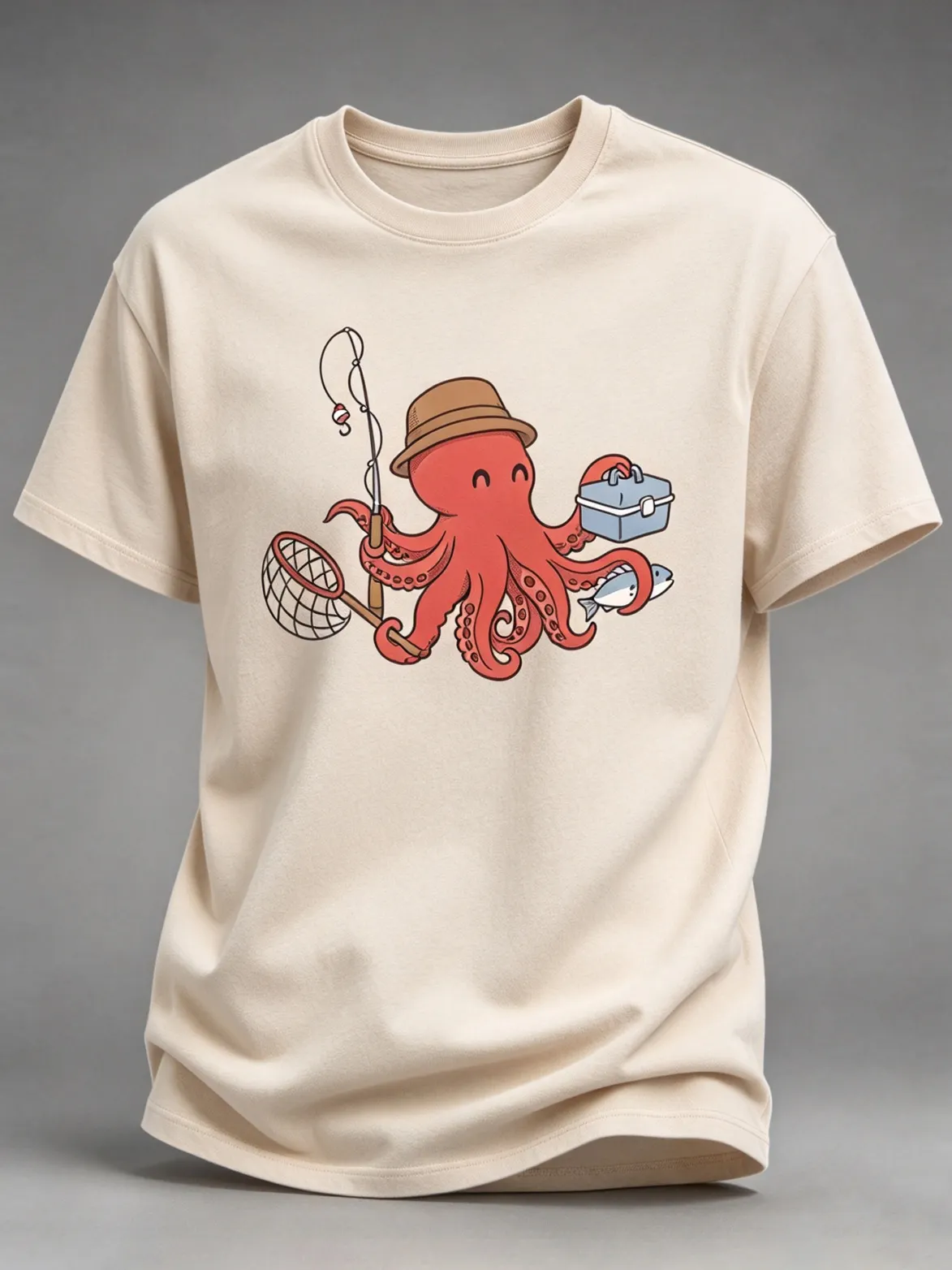 Men's Vintage Octopus Graphic Casual T-shirt