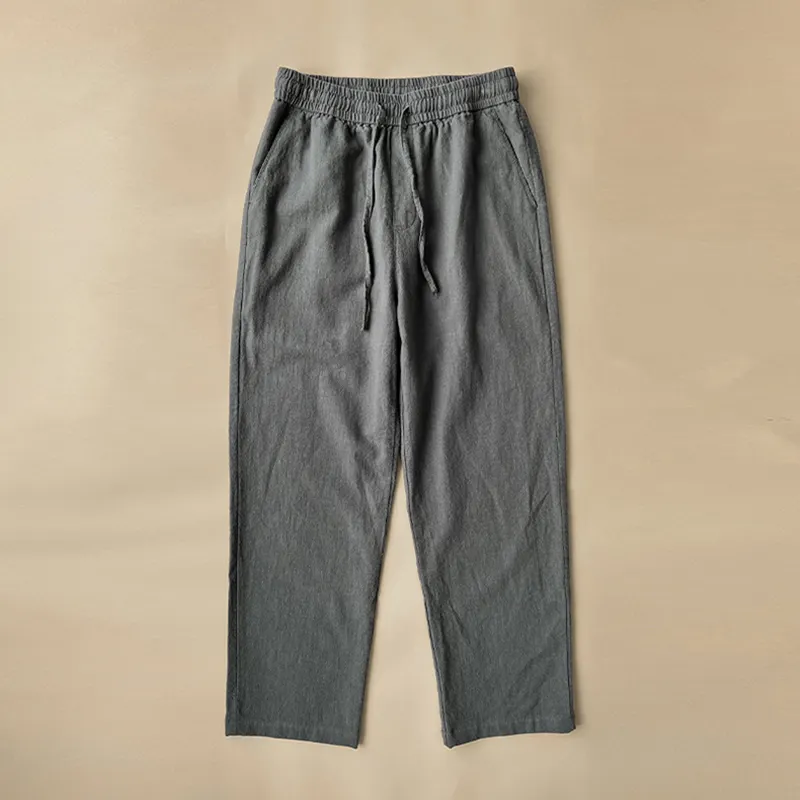 Men's Vintage Elastic Waist Drawstring Casual Linen Pants