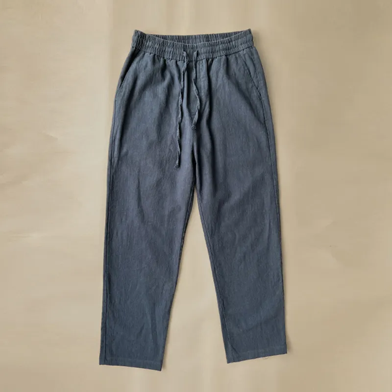 Men's Vintage Elastic Waist Drawstring Casual Linen Pants