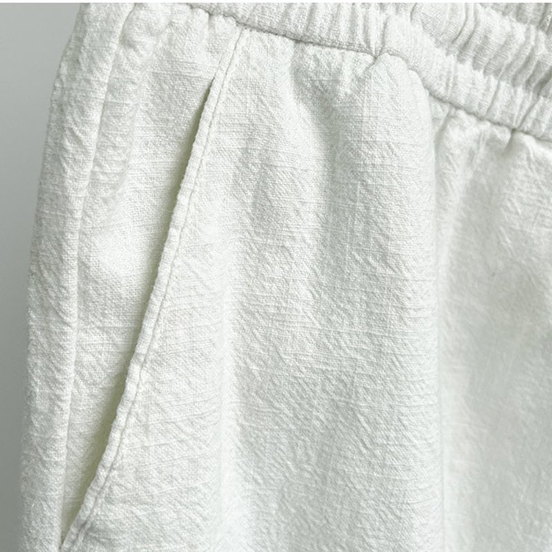 Men's Vintage Elastic Waist Drawstring Casual Linen Pants