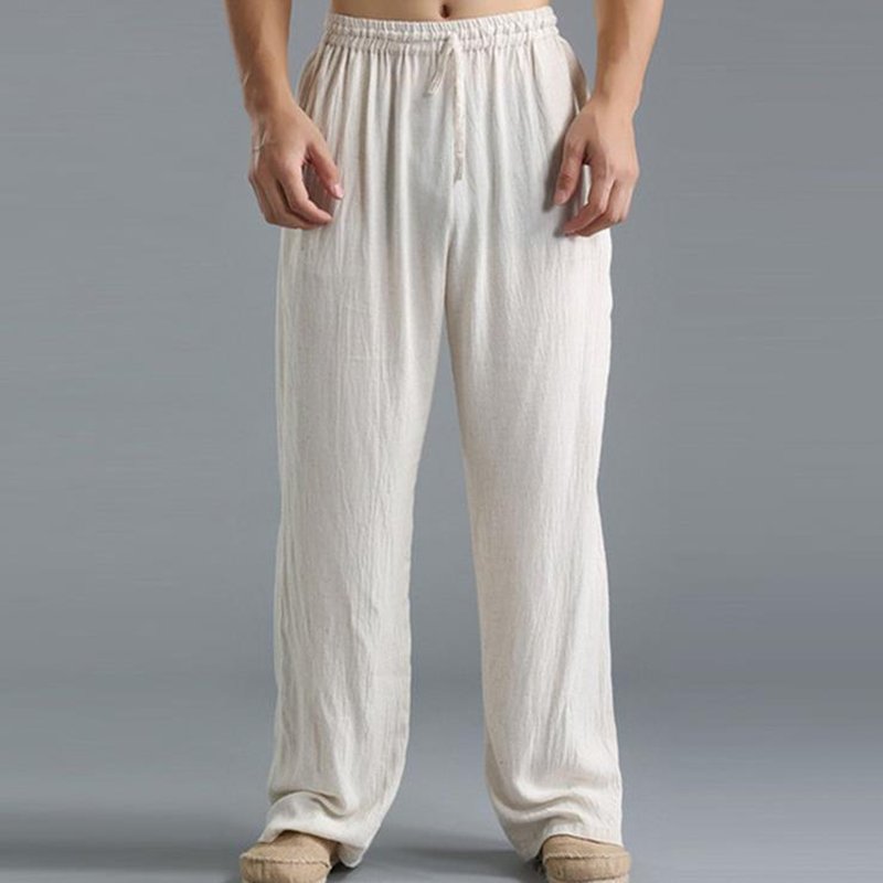 Men'S Vintage Drawstring Casual Linen Pants