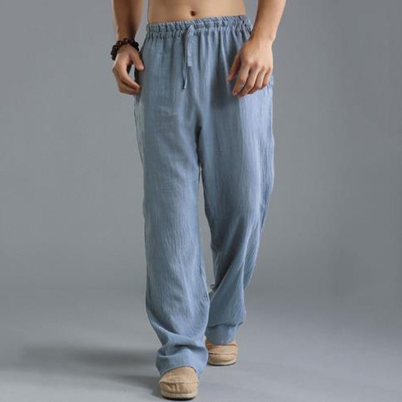 Men'S Vintage Drawstring Casual Linen Pants