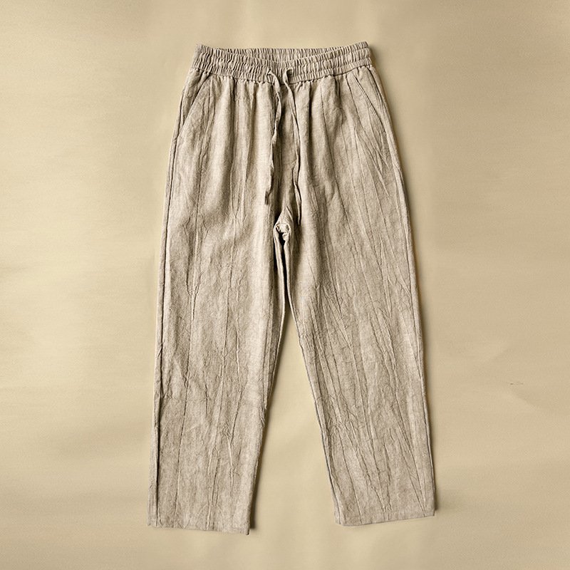 Men's Vintage Elastic Waist Pocket Casual Pants