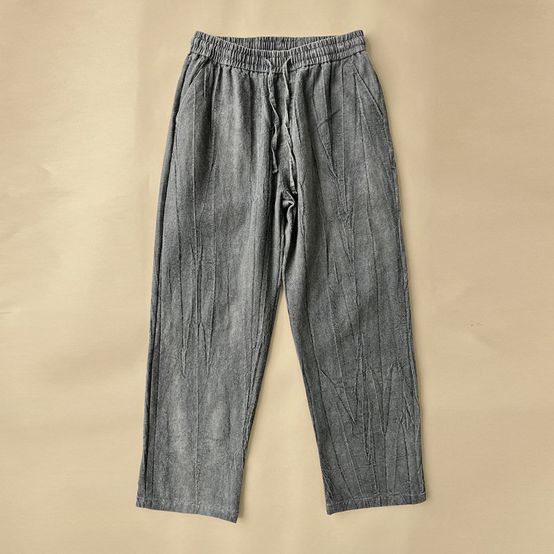 Men's Vintage Elastic Waist Pocket Casual Pants